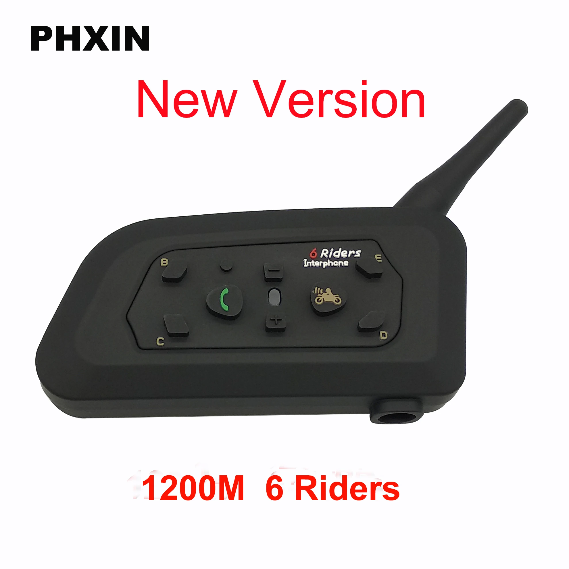 

1pcs V6 Motorcycle Intercom Helmet Intercom Bluetooth helmet Headset 6 Riders 1200M Intercomunicador Interphone MP3