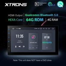 XTRONS Qualcomm Bluetooth 5.0 AptX 7 ''PX6 Android 10.0 uniwersalny 2 Din samochodowe Multimedia Radio samochodowe odtwarzacz Stereo GPS nie ma DVD