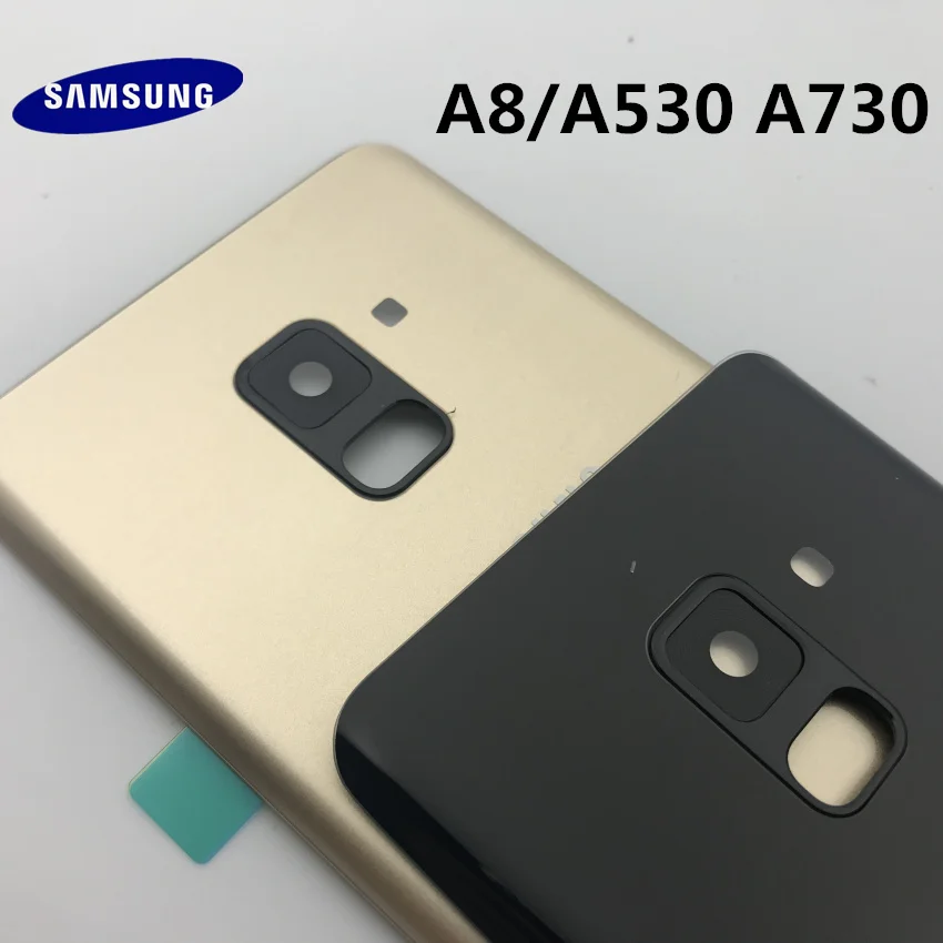 Новинка, для SAMSUNG Galaxy A8, A530, A530F, A8+ plus, A730, Задняя стеклянная крышка для батареи, задняя дверь, корпус, чехол, Задняя стеклянная крышка