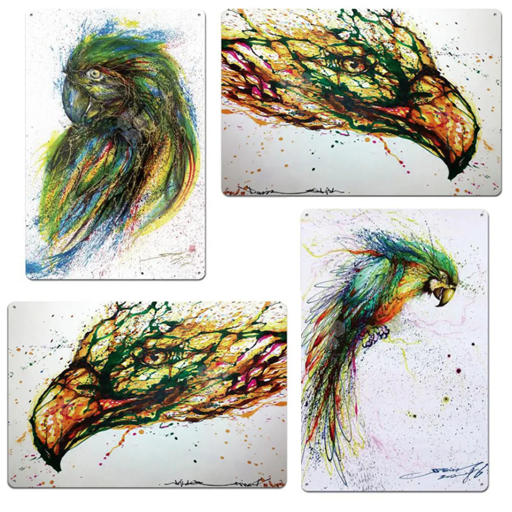 

Eagle Animals Metal Poster Plaque Bird Fish Metal Tin Sign Retro Tin Plate Home Decor Abstract Art Painting Bar Home Wall Decor