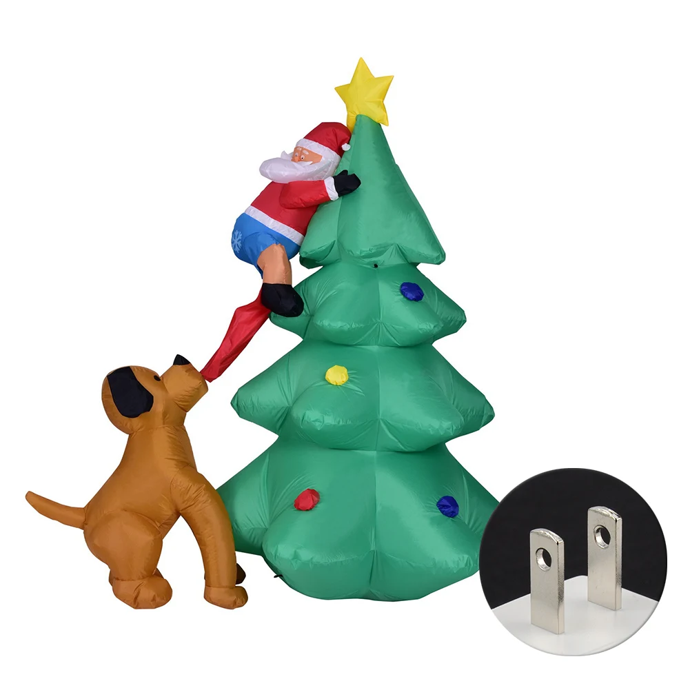 

Cartoon Inflatable Model Christmas Light Festival Night Dog Bit Led Ornament Garden Large Home Decor Party Santa Claus