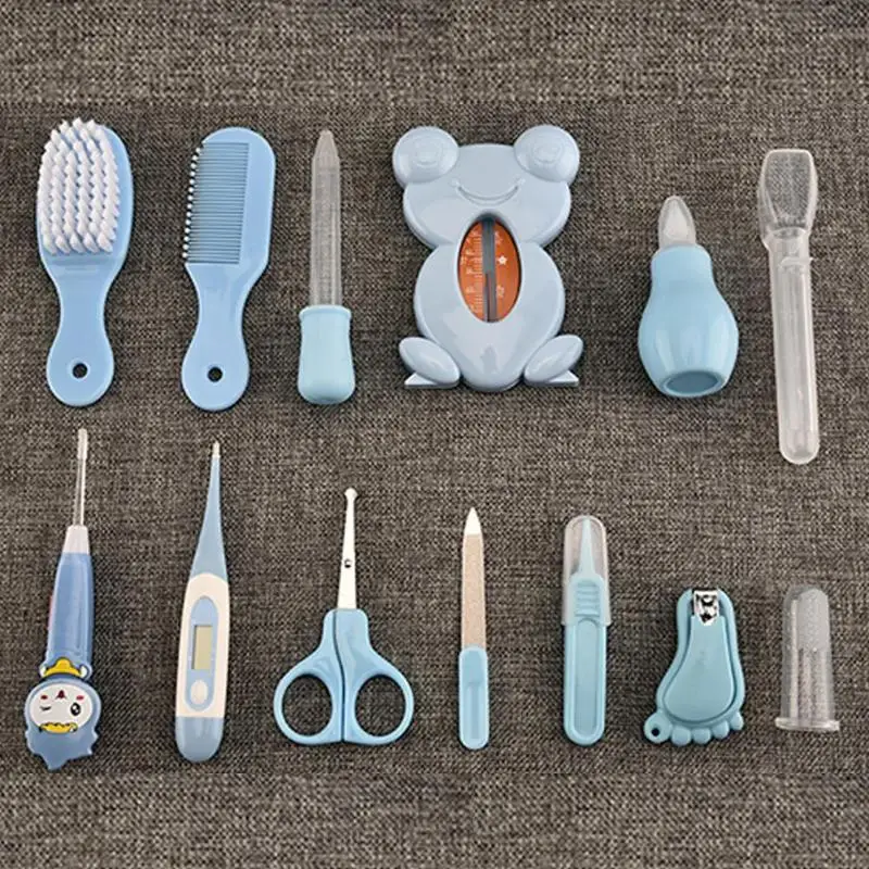 8/13pcs Set Baby Care Nasal Aspirator Thermometer Comb Grooming Nails Clippers Tweezers Baby Health Care Accessories
