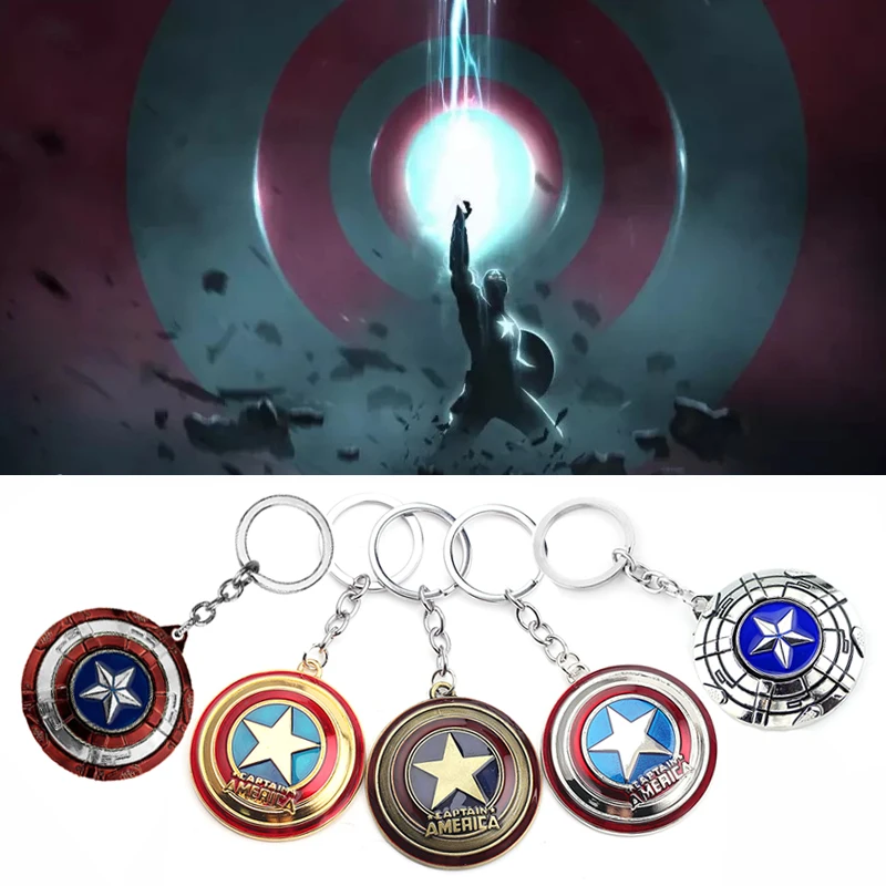 Portachiavi Marvel Legends Avengers Girevole Captain America Shield Car Key Chain Uomo Portachiavi Con Ciondolo In Metallo