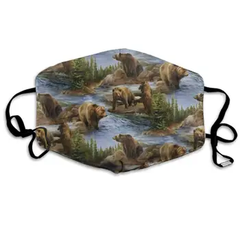 

Winter Norse Warmer, Comfortable Two Layer Bears Lovers Pattern Anti Dust Face Mask Cover Mouth for Adults and Teens