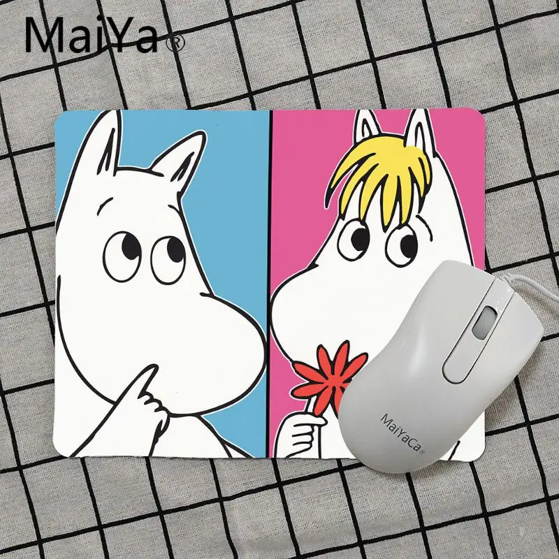 Maiya высокое качество милый Бегемот Moomin Pikku myy ноутбук игровой мыши коврик для мыши Лидер продаж подставка под руку мышь - Цвет: No Lock Edge25x29cm