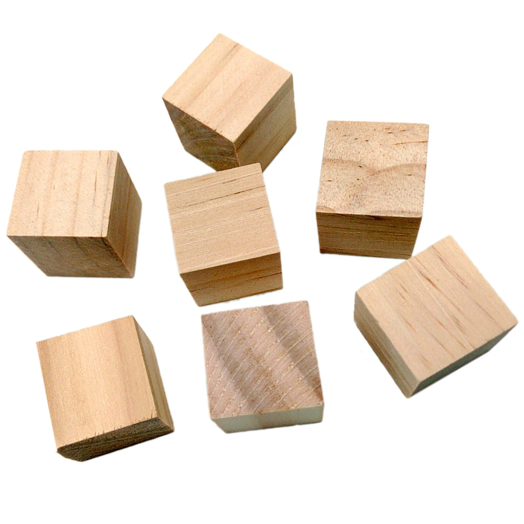 20PIECES 20mm HALLOWEEN ORNAMENTS Wooden Craft Supply Blocks Wood Cubes Hardwood DIY Crafts Hobby Toys