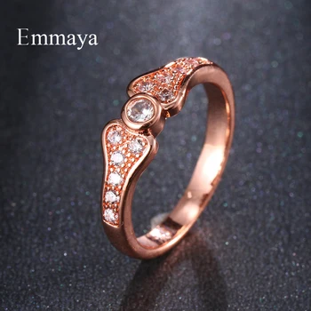 

Emmaya Classical Round With Tiny Round Cubic Stone In The Middle Modern Ring For Female First Choice In Party Multiple Colors