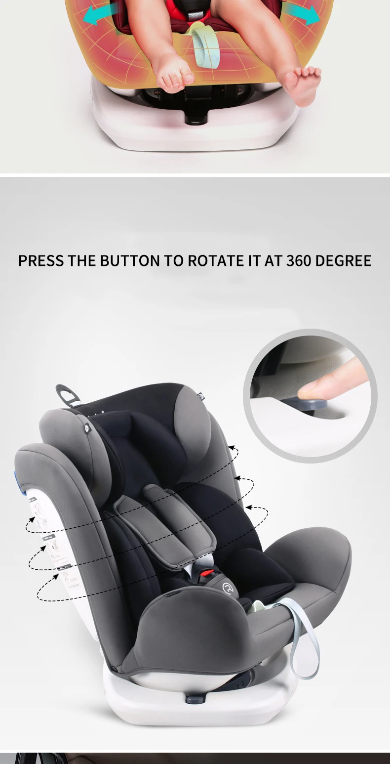 Reebaby 926 (grey) Children Car Safety Seat Adjustable Sitting and Lying Kids safety belt Booster Seat