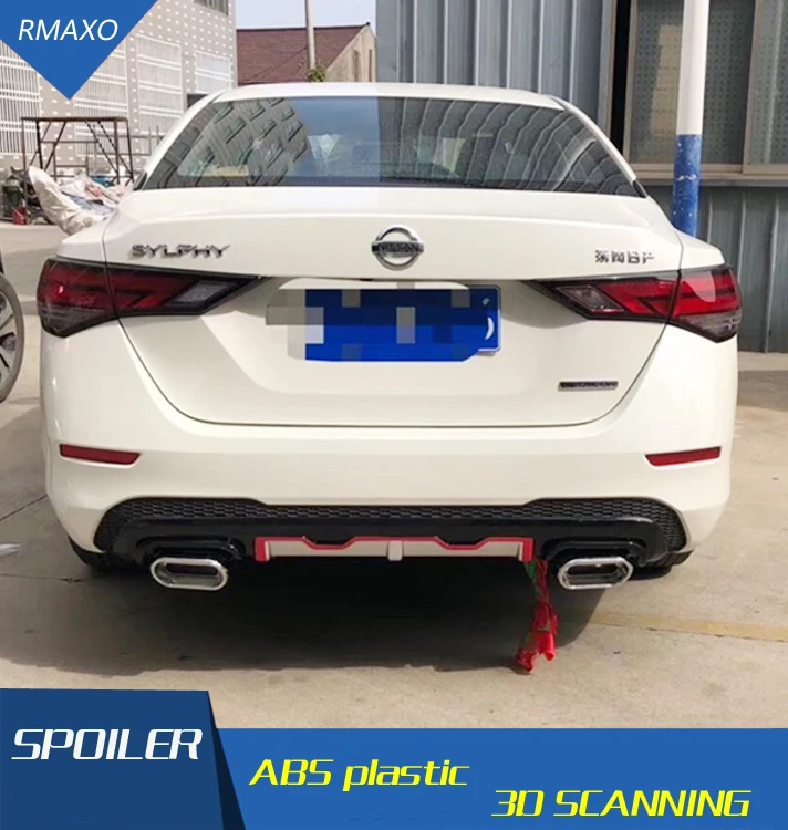 Задний спойлер для Sentra 2020 2021 ABS задний бампер диффузор Nissan After chrome|Спойлеры и