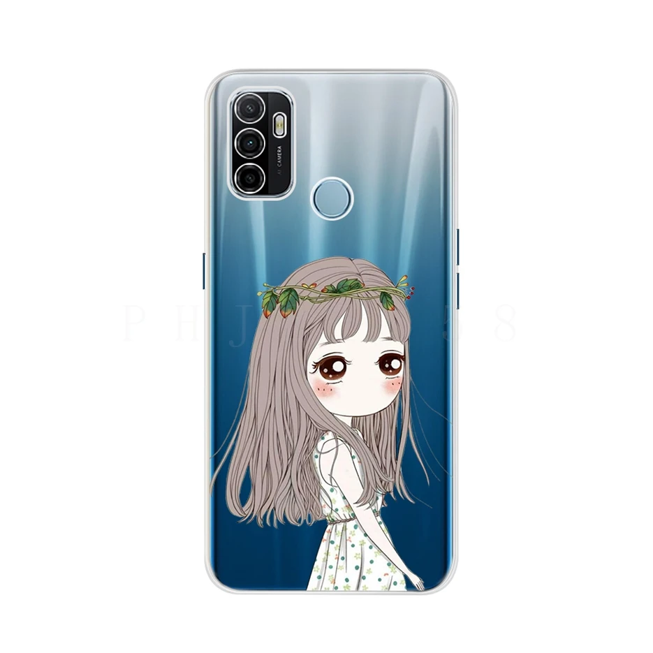 For Oppo A53 Case Cute Cat Painted Cover For Oppo A53 Phone Cases CPH2127 OppoA53 Full Coque Bumper 6.5'' Oppo A 53 Phone Fundas oppo cover Cases For OPPO