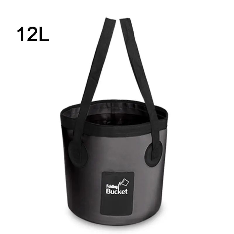 Black 12 L Водонепроницаемые сумки рыболовные складные ведро сумка в дизайне «ведро» контейнер для хранения и переноски воды сумка для мытья автомобиля на открытом воздухе кемпинга Y4UB - Цвет: Black 12 L