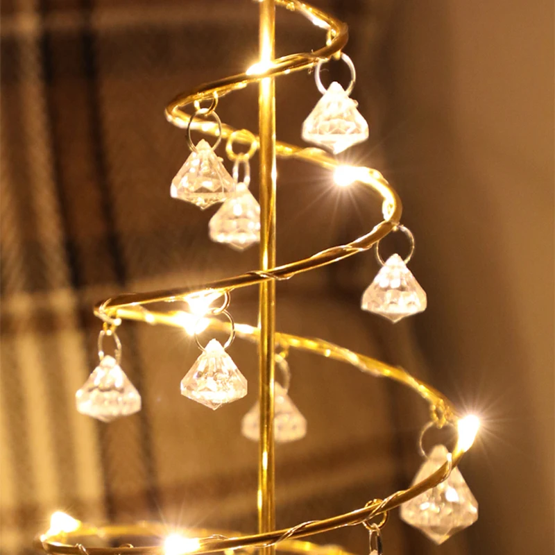 Christmas LED crystal LED crystal tree design night lamp desktop decorative table lamp bed headlights Decoration New Year lights