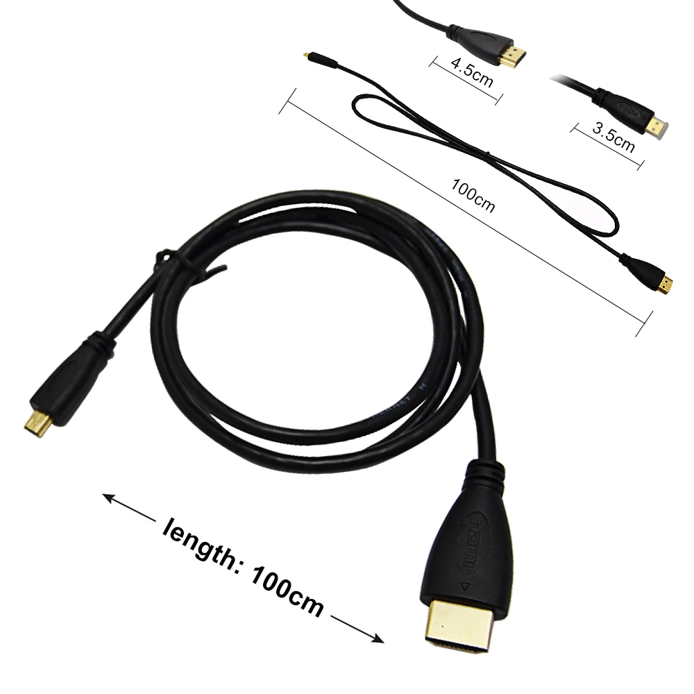 Micro HDMI к HDMI кабель с покрытием HDMI адаптер Шнур для планшета HDTV и Raspberry Pi 4 кабель HDMI, HD