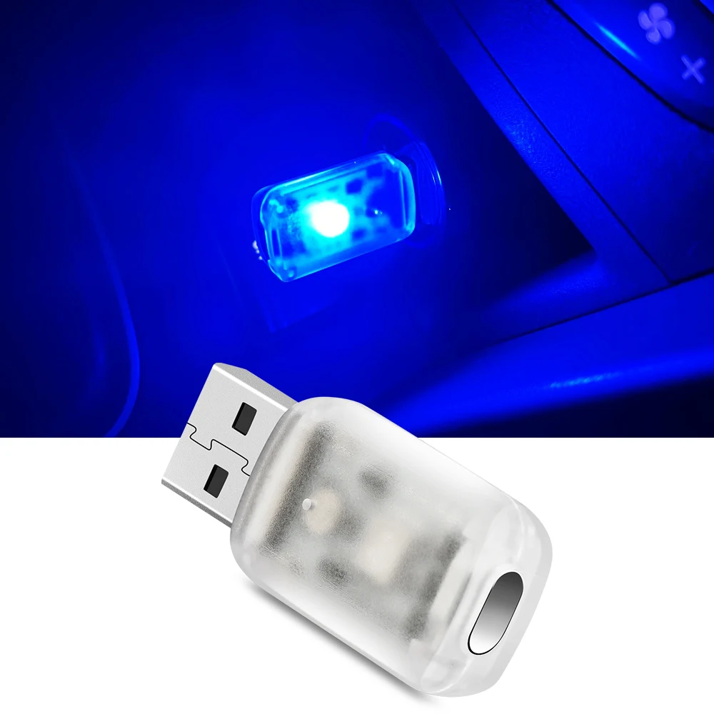 Mini USB LED Car Interior Light Ambient Lamp Bulb Touch Key Neon-Atmosphere 