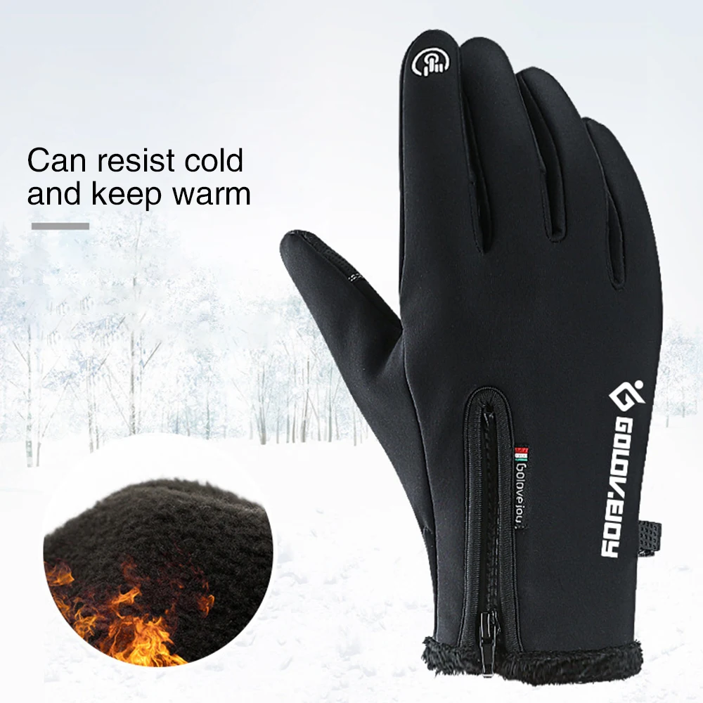 Мужские перчатки для верховой езды, лыжные перчатки для женщин, пять пальцев, сенсорный экран, водонепроницаемые, противоскользящие, зимние, уличные, теплые, снегоходные, лыжные перчатки
