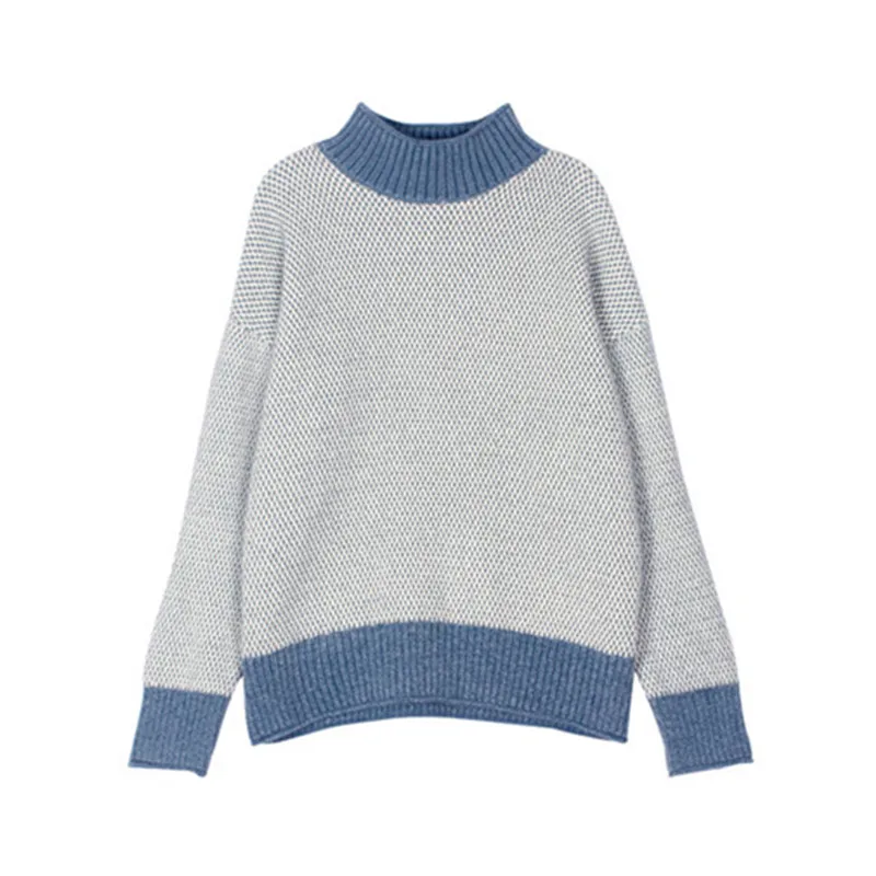 

2019 Women Turtleneck Pullovers Sweater Knitted Elasticity Casual Jumper Imitated mink Wool Comfortable and loose pullover