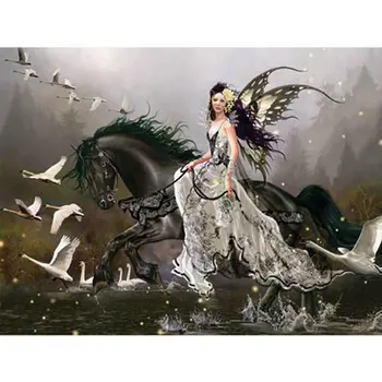 

DIY 5D Diamond embroidery horse diamond painting cross stitch Mosaic fairy pictures full square rhinestones paste Hobby crafts
