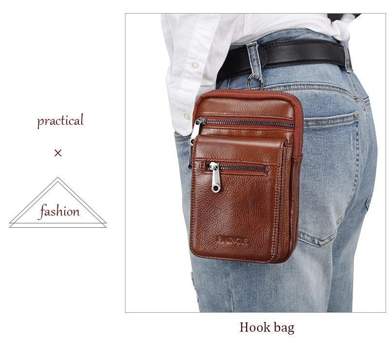 Натуральная коровья кожа, Мужская поясная сумка, многослойный карман для мобильного телефона, маленький ремень, сумки для мужчин, Повседневная сумка через плечо