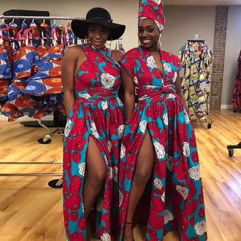 

2020 Summer Fashion Elastic Maxi Dress Long Robe Dashiki African Wax Dress Women Bazin Riche Clothes Sexy Party Vestido De Festa