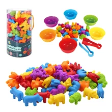 Crianças arco-íris jogo de correspondência cognição animal arco-íris cor espécie multa formação do motor montessori sensorial educação puzzle brinquedo presente