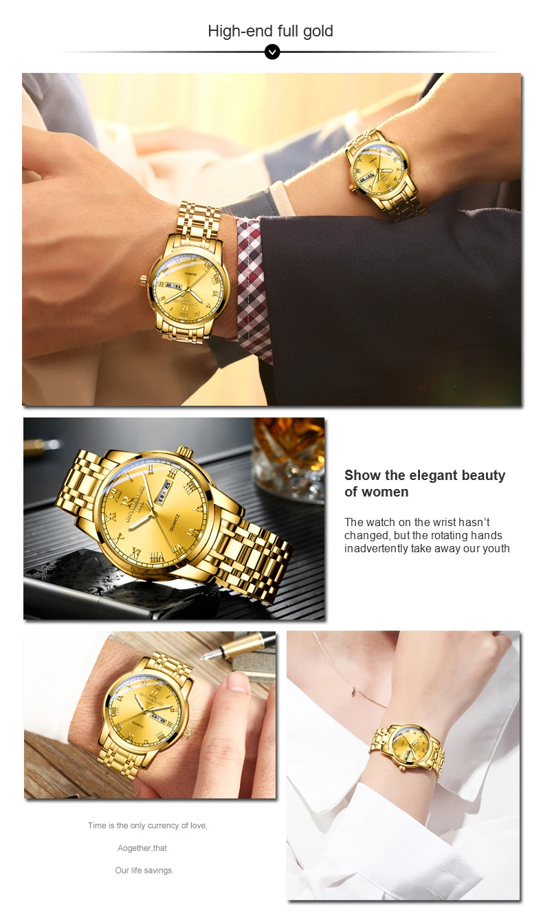 Ruizhiyuan Band Steel Watch Men's and Women's Genuine Quartz Watch Three-pin Business Non-Mechanical Watch