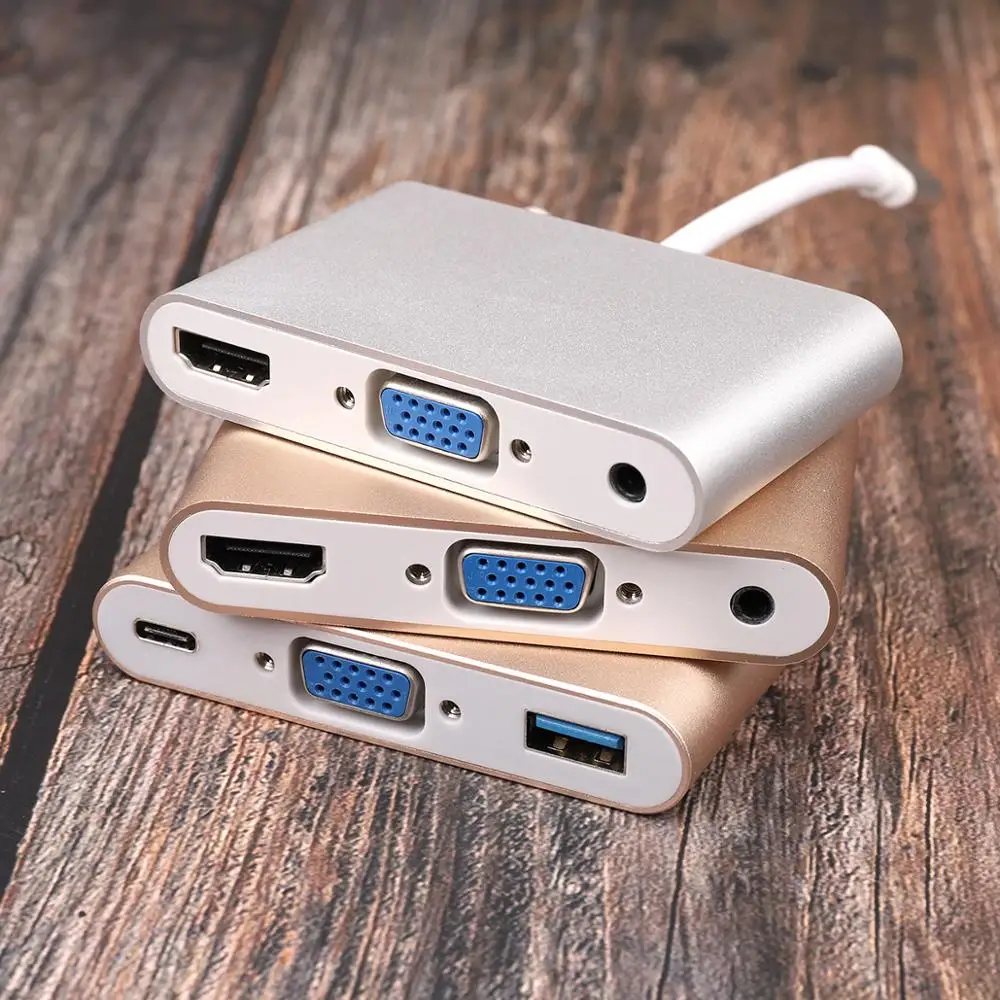 Type-C концентратор 3 USB 3,0 концентратор HDMI/VGA/RJ45 адаптер Thunderbolt 3 USB-C данных TF SD PD слот концентратор для Macbook Pro Air 13 15 16