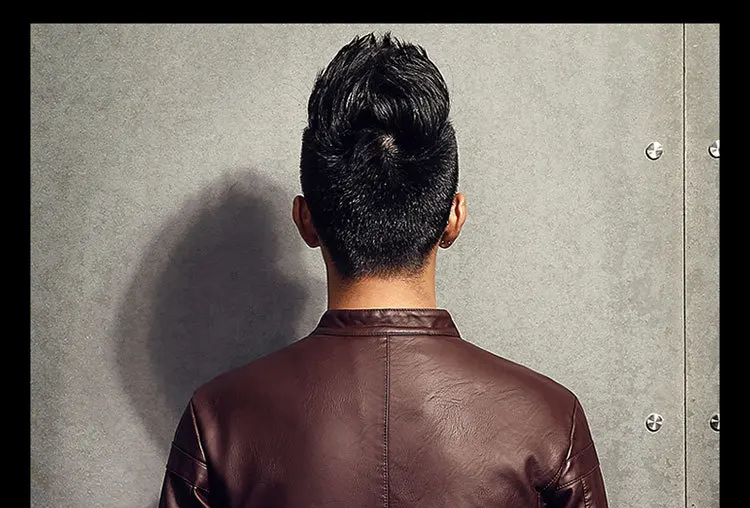 New Style MEN'S PU Jacket Short Imitation Leather Clothing Men's Autumn Thin Locomotive Leather Coat Outer Mold Entity
