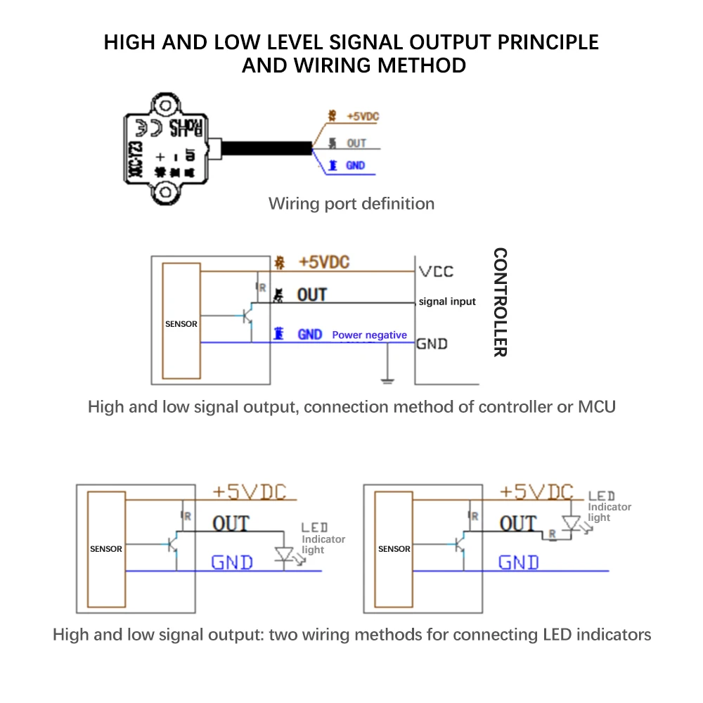 DC 5V XKC-Y23-V Non Contact Capacitor Liquid Level Sensor Switch Induction Non-contact Liquid Level Detection Switch
