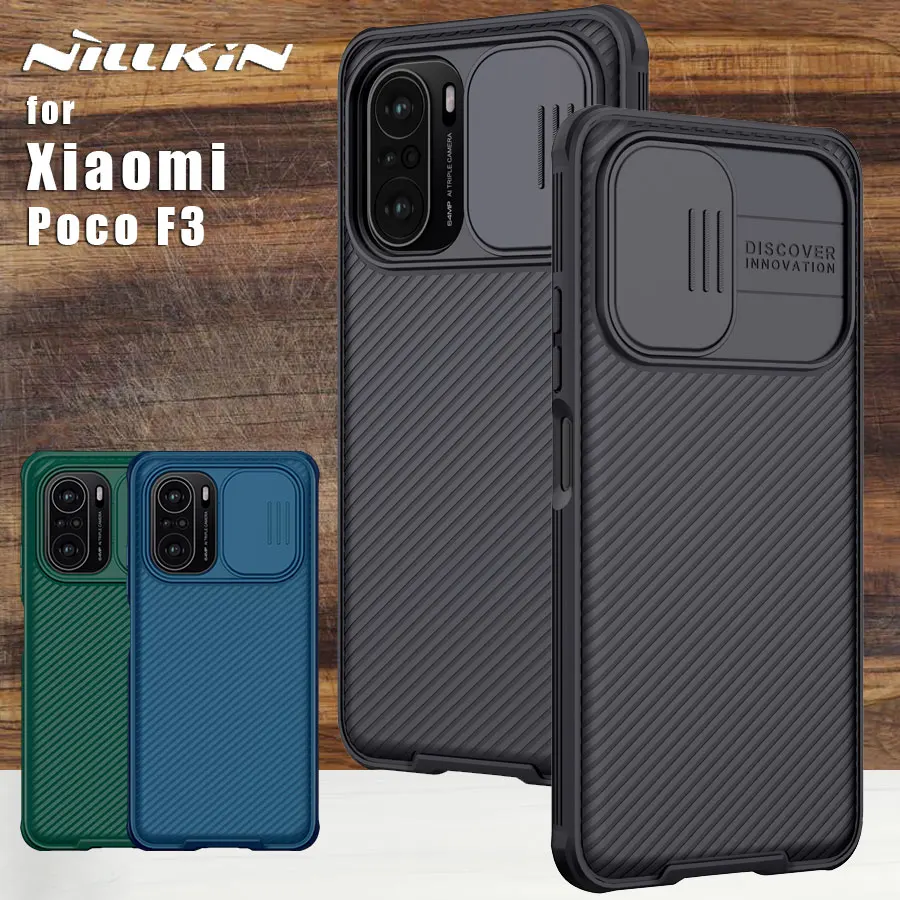 

Nillkin For Xiaomi Poco F3 F4 case Camera Protection Camshield Phone Case Lens Protective Back Cover For Xiaomi Poco F3 NFC 5G