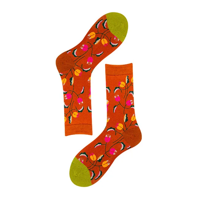 Unisex Fashion Art Men Sock 3D Print Fruit Happy Socks Avocado Apple Cherry Crew Men Funny Meias Cotton Harajuku Soft Socks 34