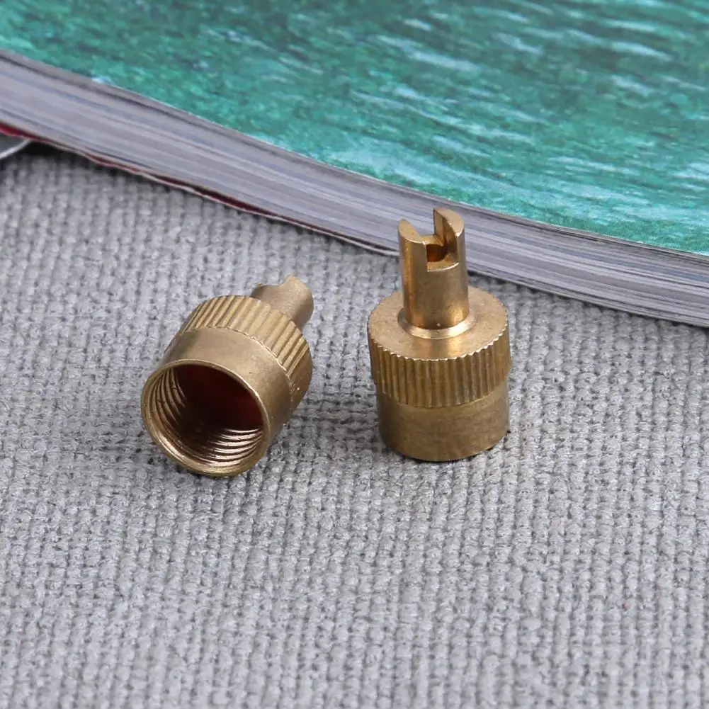 Copper Slotted Head Valve Stem Caps - 10PCS Dust Cover Set