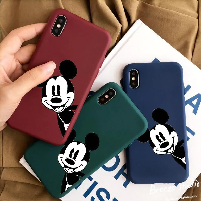

Cartoon Mickey Case For Huawei P8 P9 Lite 2017 Y5 Y6 2018 P10 P20 P30 Pro Mate 10 20 Lite Matte Silicone Cover Soft TPU