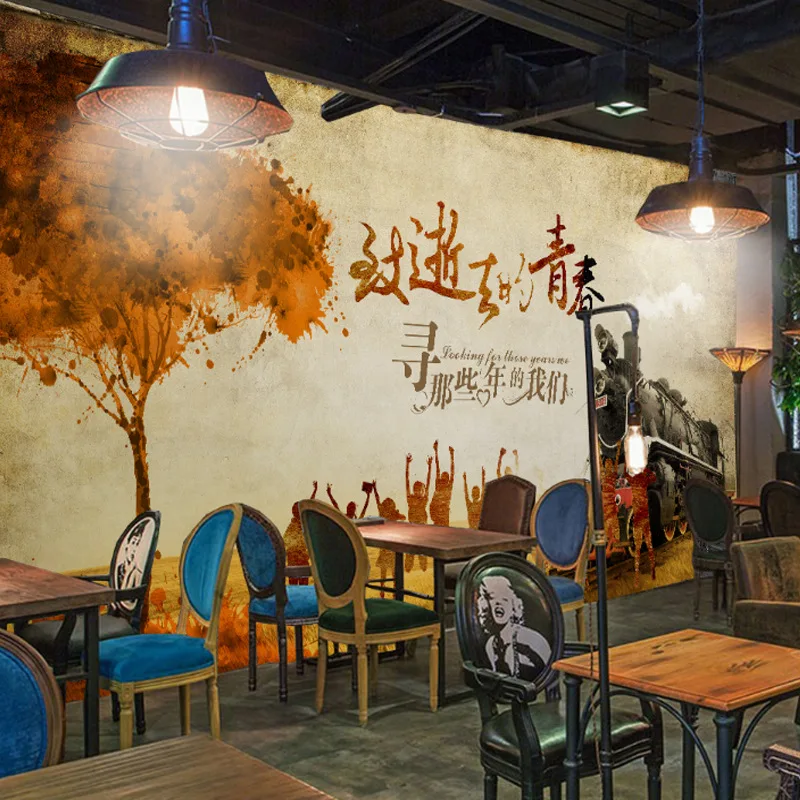 

3D Youth Theme Wallpaper Cool Retro Nostalgic Customize the Murals Restaurant Internet Cafe KTV Background Wallpaper