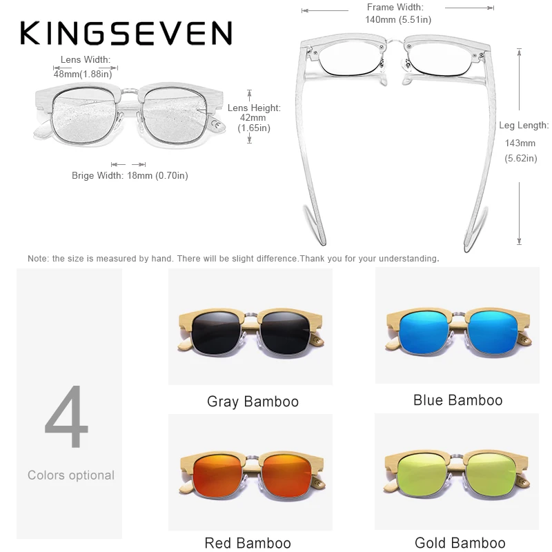 KINGSEVEN, новинка, Ретро стиль, бамбуковые, натуральные, мужские солнцезащитные очки, поляризационные, деревянные, весна, петля, защита от уф400 лучей, Oculos De Sol Feminino