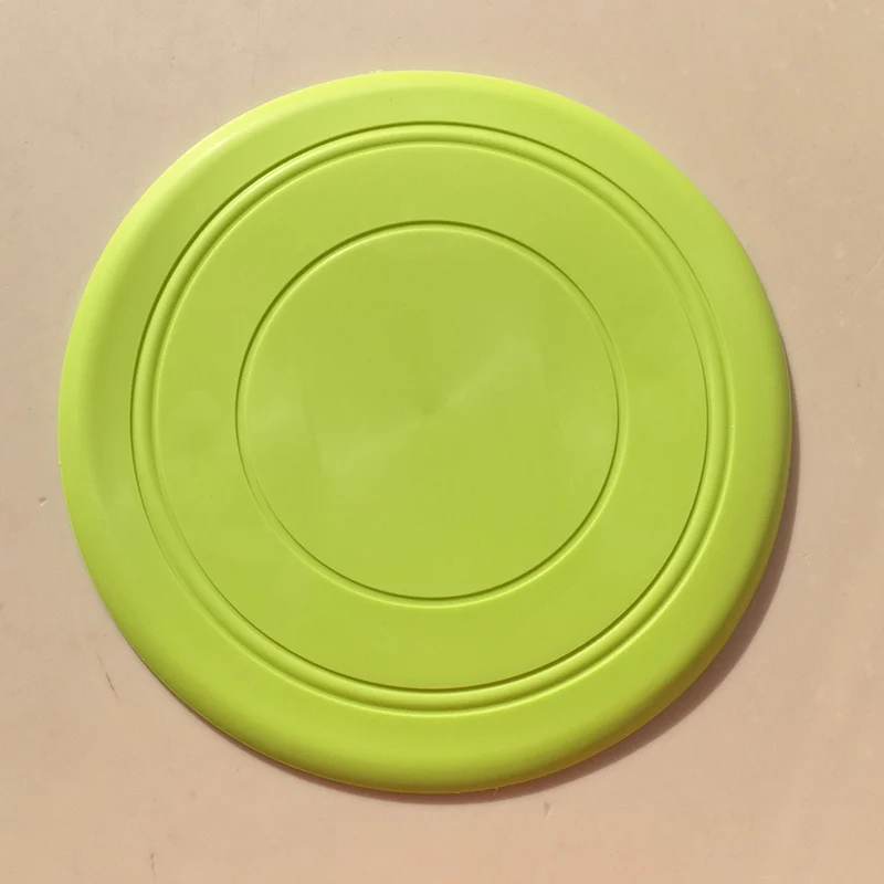 Мягкий резиновый летающий диск, игрушки для собак, силиконовая тарелка для французского бульдога, 18 см, прочная тренировочная игрушка для домашних животных, товары для укуса на открытом воздухе - Цвет: green yellow