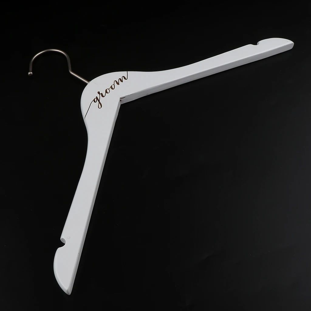 Pure Love Handmade Simple White Wooden Wedding Dress Hanger Bridal Gown Hanger