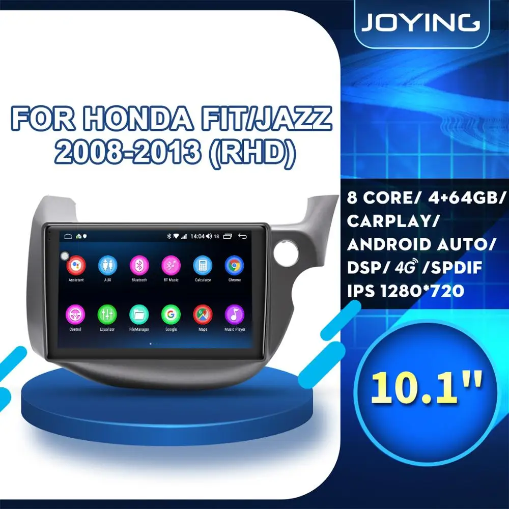 10\Android 8.1 Car Stereo For HONDA FIT JAZZ 2007-2013 Right Hand Drive Car Head Unit Player GPS Navigation Radio WiFi 4G SWC FM