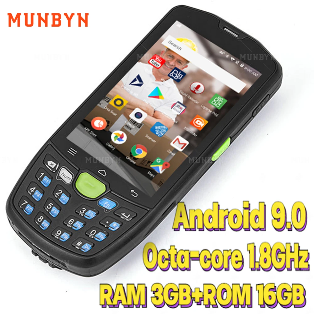 MUNBYN Rugged Inventory Handheld PDA Android 9.0 2D Honeywell Barcode Scanner Wireless Data Collector POS Terminal WiFi 3GB RAM |