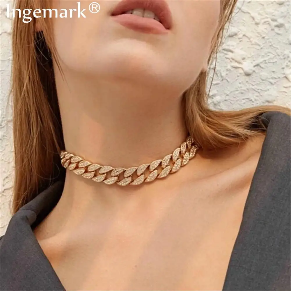 Женское и мужское колье чокер Ingemark массивное готическое ожерелье в стиле хип хоп