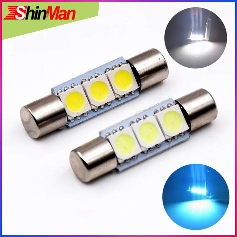 ShinMan 4x Белый лед синий 5050SMD гирлянда C5W T6 светодиодный светильник для автомобиля