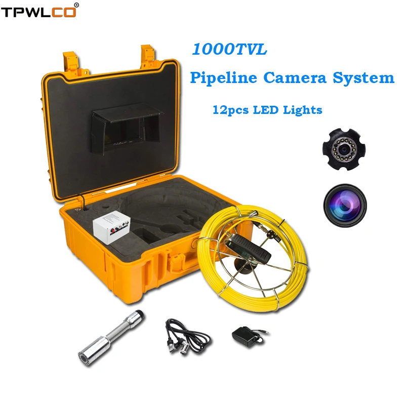 

1000TVL 7" LCD Pipe Industrial Inspection System 20m Cable 23mm Waterproof Endoscope Camera The Camera Viewing Angle 120degree