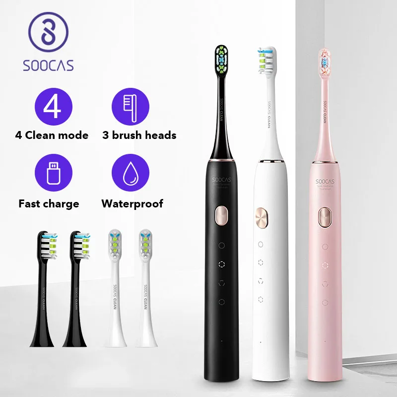 Spain Code: 3ALICUMPLE11 ，SOOCAS-cepillo de dientes eléctrico X3U-S, cepillo de dientes eléctrico, Sónico, Ultra sónico, recargable rápido, resistente al agua