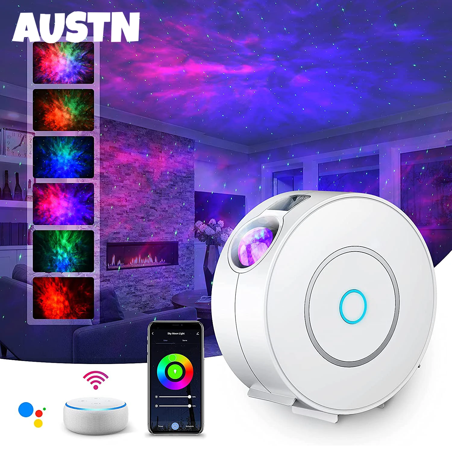 

Цветной Звездный проектор, светильник Tuya Smart Life, умный Звездный проектор, работает с Alexa Google Home Sky Galaxy, светодиодный ночник