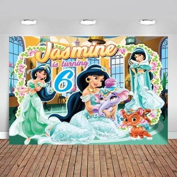 

Custom Jasmine Princess Happy Birthday Baby Child Photo Background Photography Backdrops Quality Vinyl Background Photography