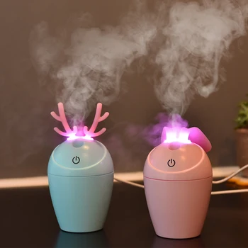 

Ultrasonic humidifier USB car office atomizer diffuser timing mini home LED colorful lights cute rabbit air sprayer