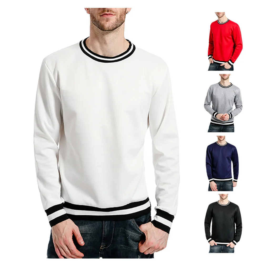 

Men's Wear Defense Clothes Paired with Colloidal Simple Pure Body Men's Leisure Round-collar Long-sleeved Defense Clothes
