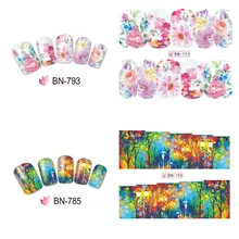 BN781-816 водяные наклейки для ногтей экологически чистые маникюрные наклейки цветок экологически чистые наклейки для ногтей имеют Cu