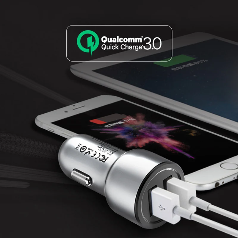 Оригинальное автомобильное зарядное устройство DDPai 2USB порта QC3.0 быстрое