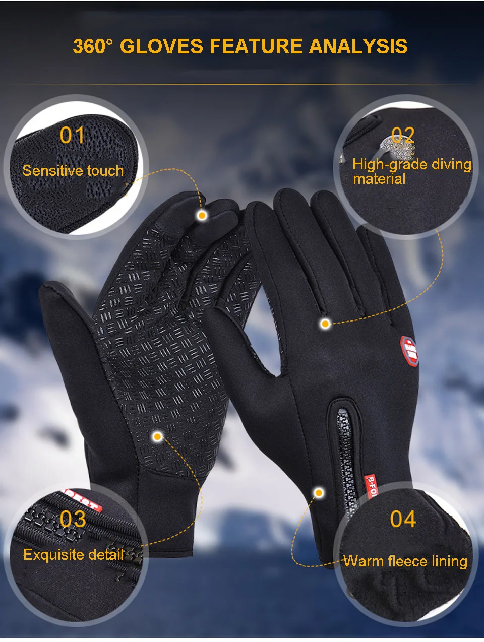 Full Finger Ski Gloves Climbing Snowboard Gloves Cycling Gloves For Men Women Winter Touch Screen Fishing Gloves Keep Warm