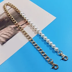 All-match Trendy Metal Chain Solid Color Bag Accessories Spliced Bag Chain Simplicity  Chain Fashionable Pearl Bag Chain